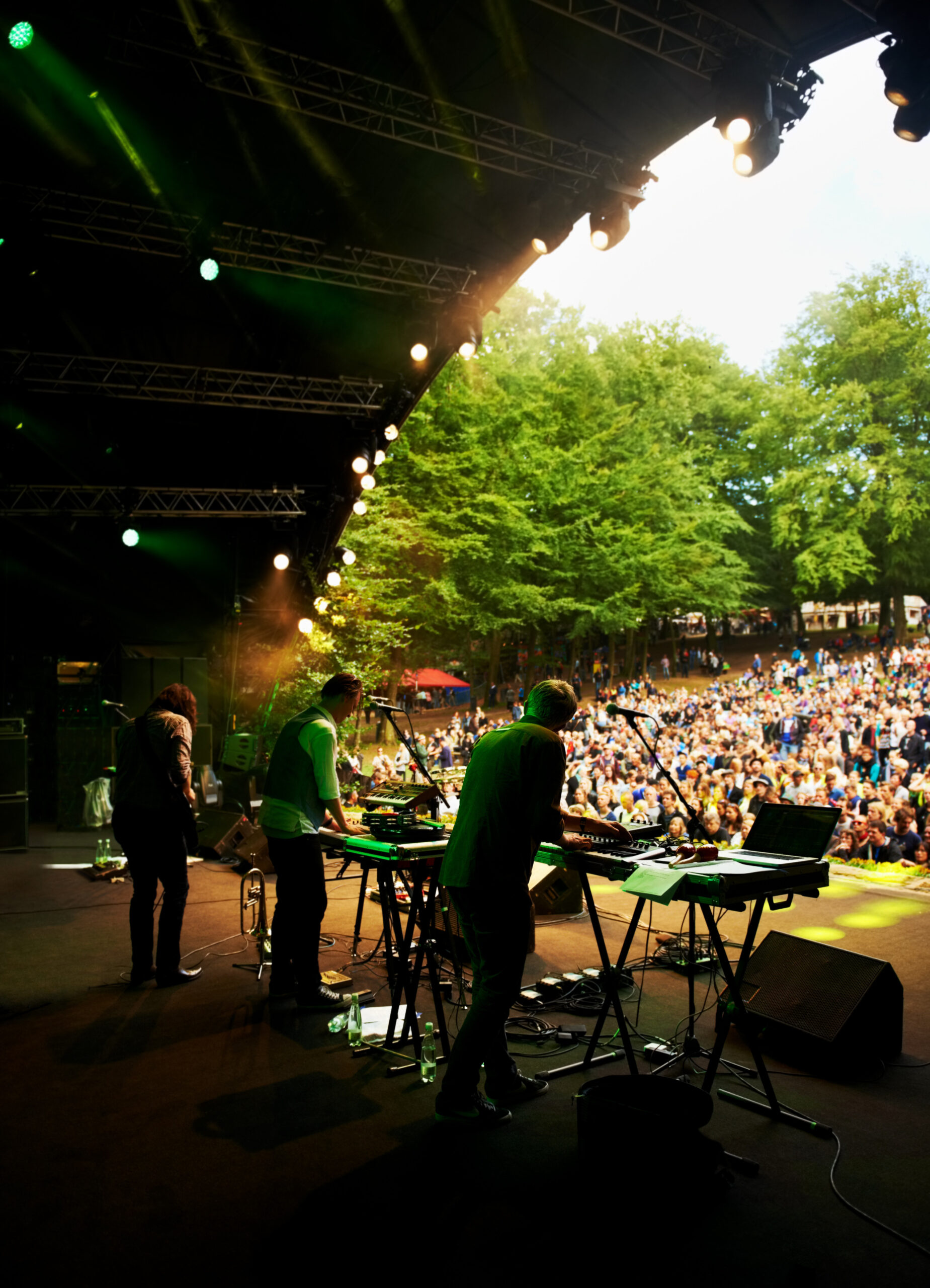 Live music band performing on stage at an outdoor festival in Austin Texas