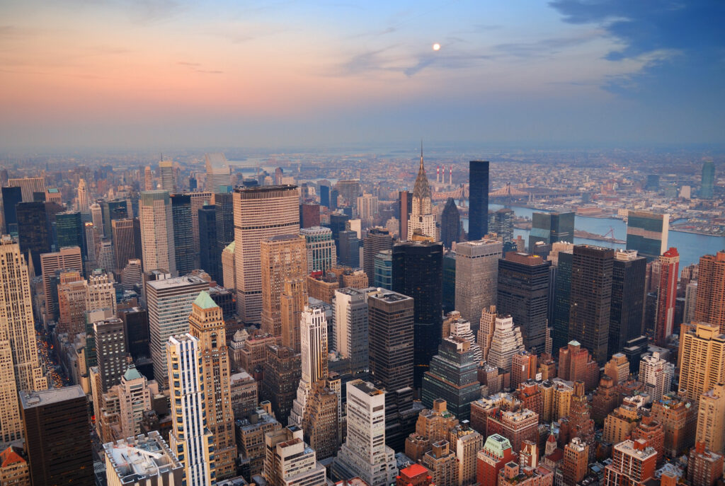 New York City Manhattan skyline aerial view