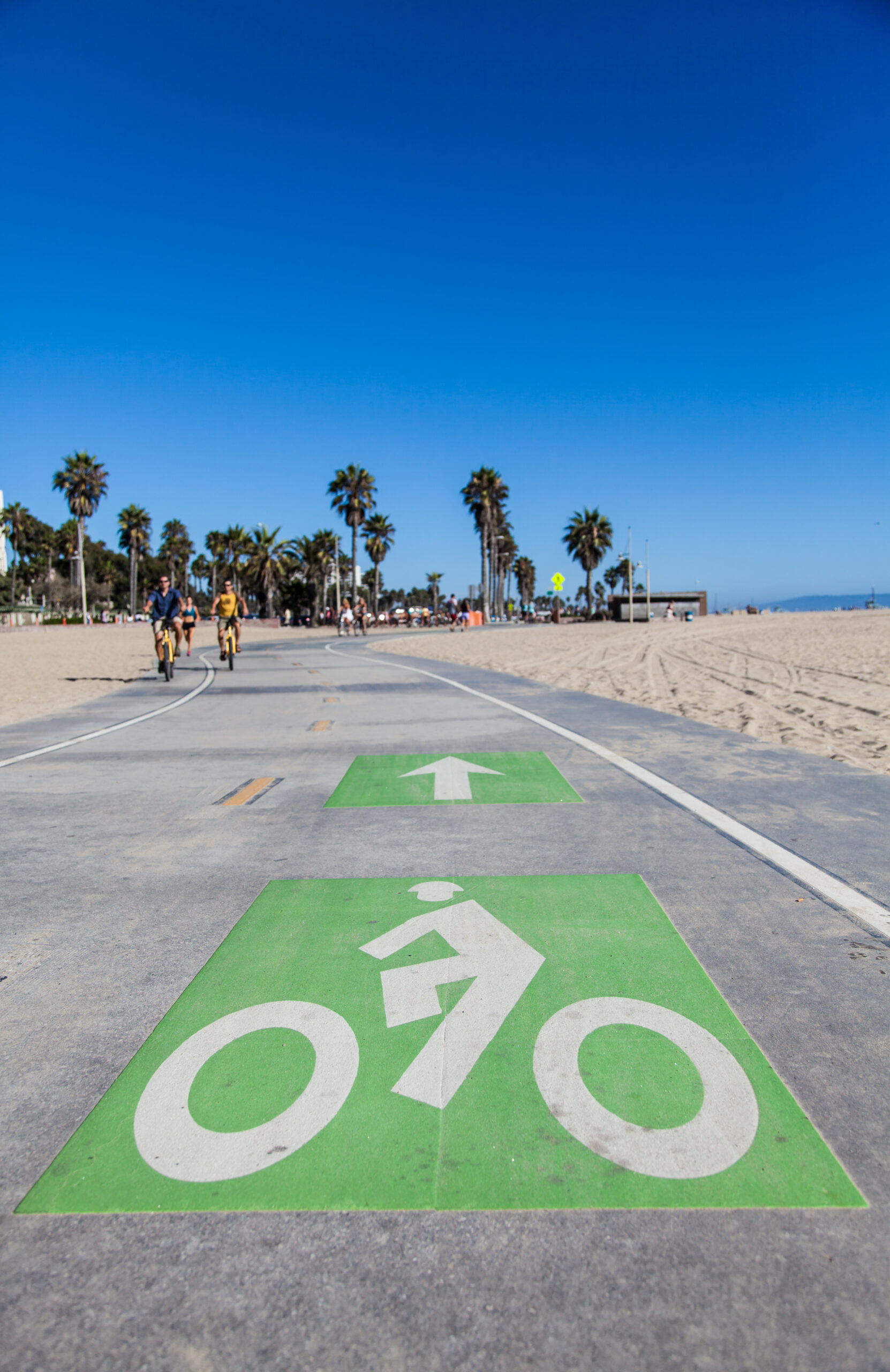 Santa Monica beach bicycle path Los Angeles
