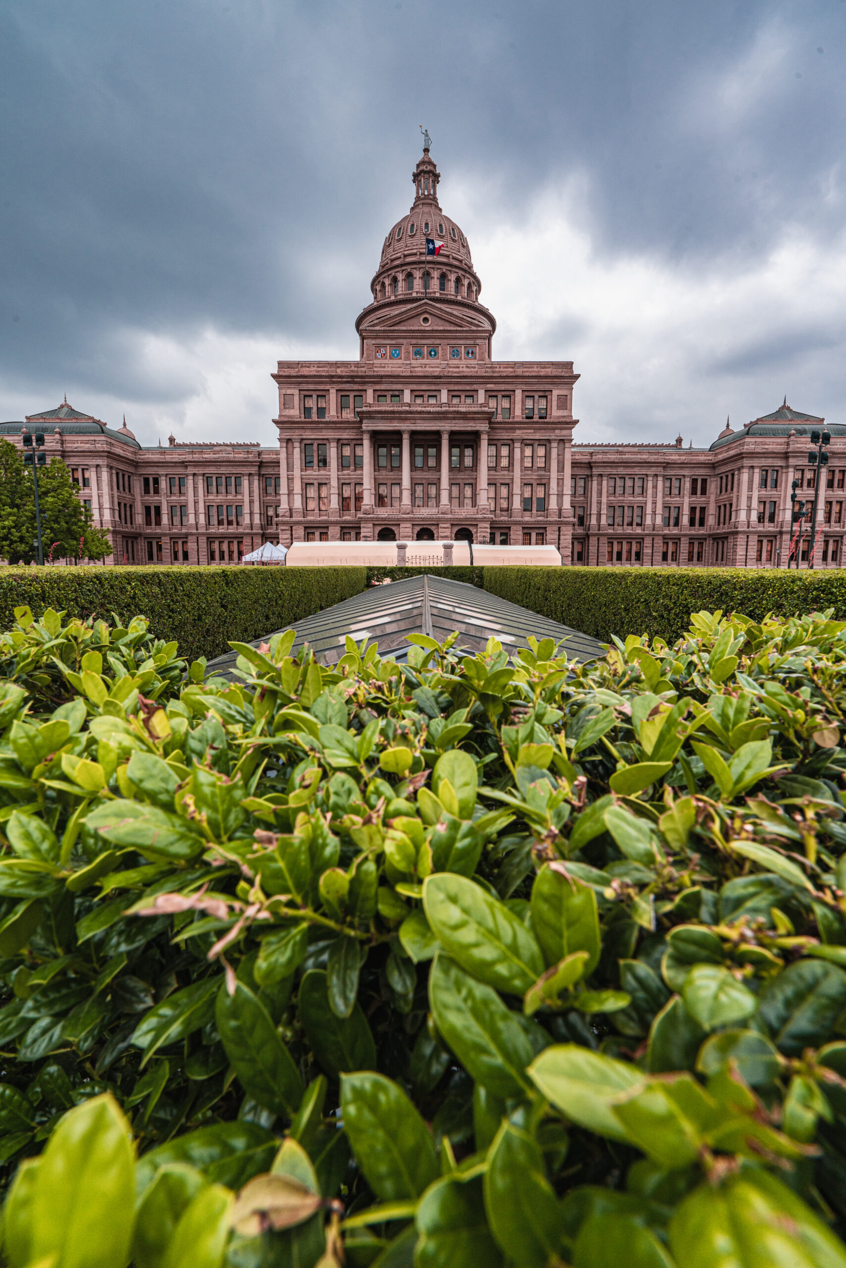 Vertical shot of the Texas State Capitol building in Austin USA